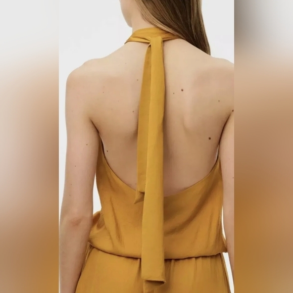 Zara Limited Edition Halter Maxi Dress In Yellow With Pockets Size M. - Picture 10 of 16